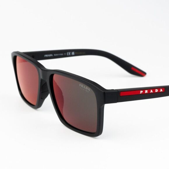NEW Prada Linea Rossa PS05YS 1BO10A Matte Black Mirror Red Unisex Sunglasses - Picture 7 of 10